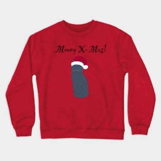 Meowy X-mas santa hat - grey Crewneck Sweatshirt